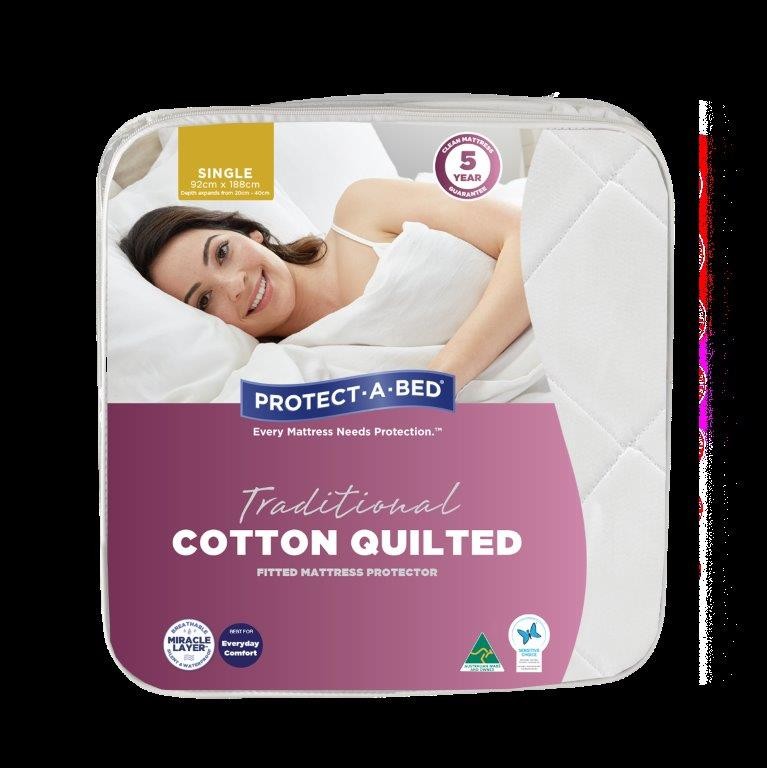 Cotton Quilted Mattress Protector & Pillow Protector Range by Protect A Bed
