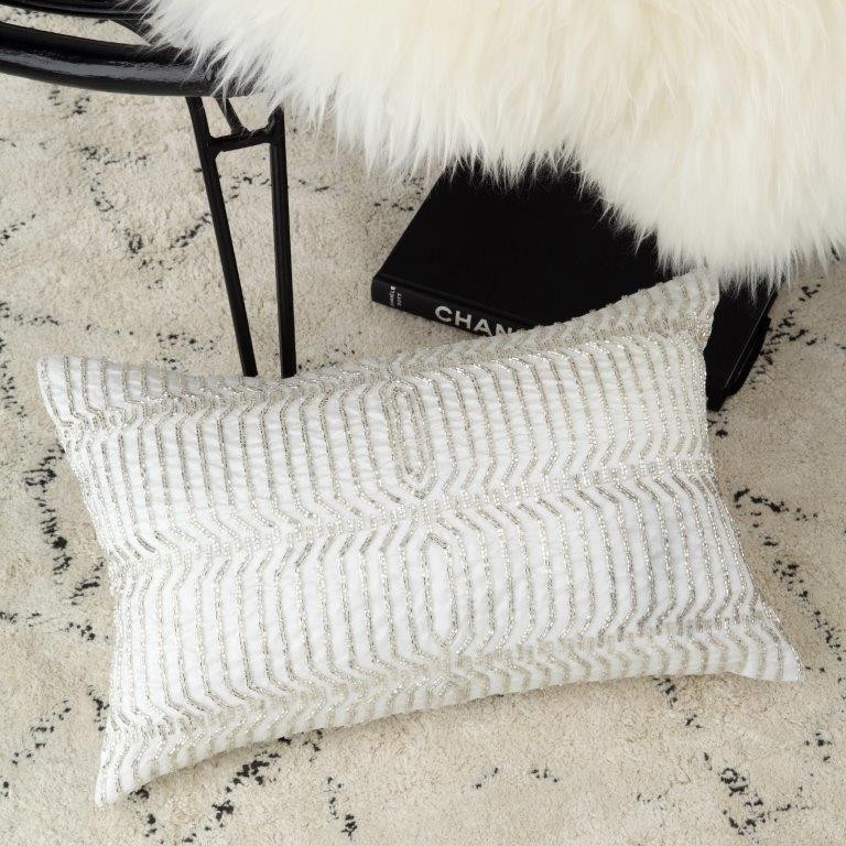Aragon Silver Decorator Cushion by Private Collection