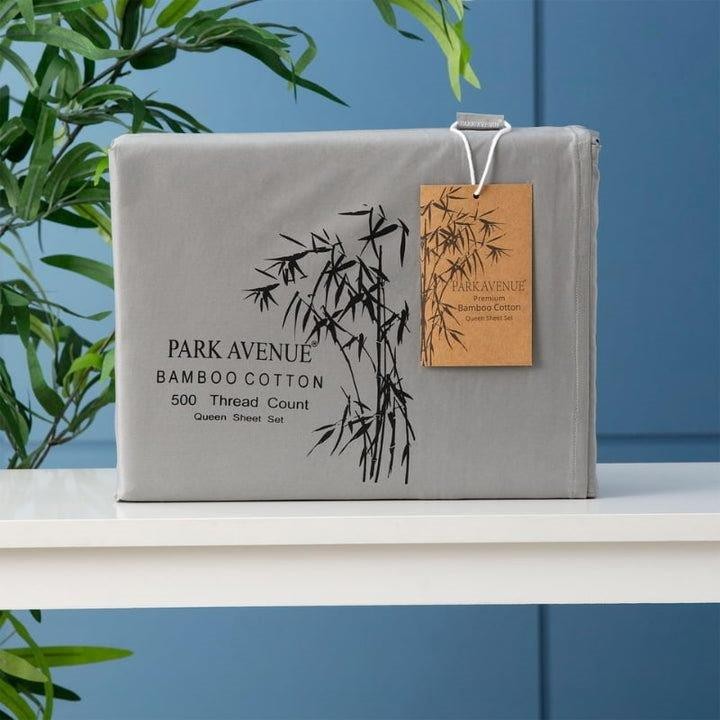 500TC Natural Bamboo Cotton Sheet Set Charcoal by Park Avenue
