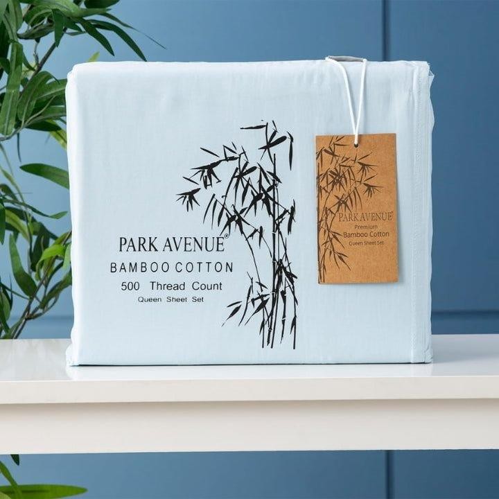 500TC Natural Bamboo Cotton Sheet Set Mid Blue by Park Avenue