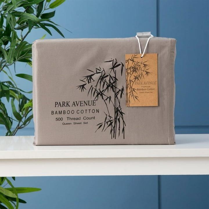 500TC Natural Bamboo Cotton Sheet Set Pewter by Park Avenue