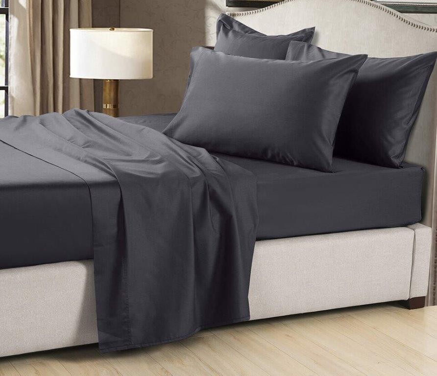 1000 Thread Count Hotel weight Luxury Cotton Sateen Sheeting Range in Charcoal by Sheridan