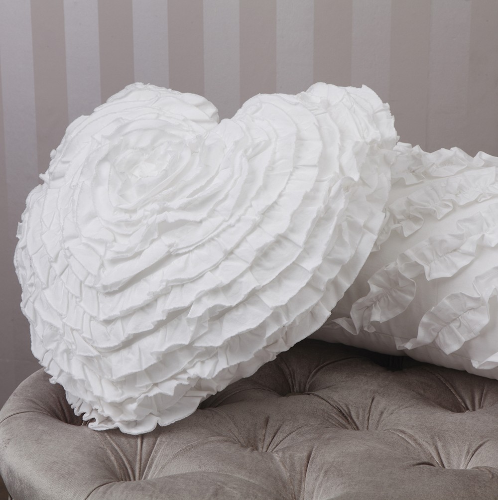 Heart White Cushion by Logan & Mason