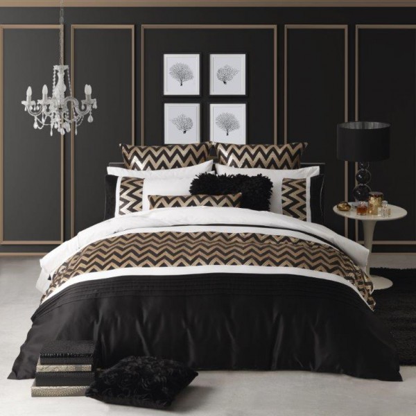 Dante Gold Super King Bed Quilt Cover, Grey And Gold Super King Bedding
