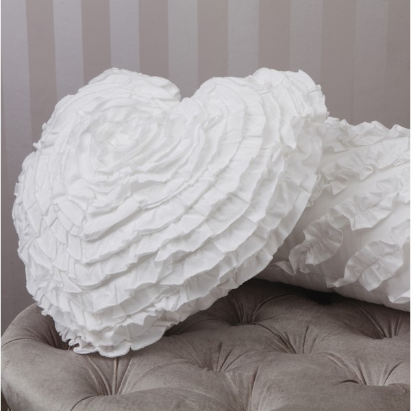 Heart White Cushion by Logan Mason Cushions Best Price Linen