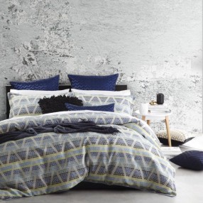 Zander Blue Super King Bed Quilt Cover Set By Logan Mason Australian Size 270cm X 240cm Best Price Linen